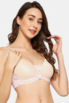 Clovia Padded Non-Wired Medium Coverage T-Shirt Bra - Beige — thumbnail 3