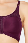Clovia Padded Non-Wired Full Coverage Lace Bra - Purple — thumbnail 5