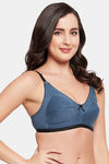 Clovia Double Layered Non Wired Full Coverage T-Shirt Bra - Blue — thumbnail 2