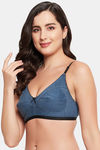 Clovia Double Layered Non Wired Full Coverage T-Shirt Bra - Blue — thumbnail 3