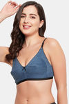 Clovia Double Layered Non Wired Full Coverage T-Shirt Bra - Blue — thumbnail 5