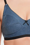 Clovia Double Layered Non Wired Full Coverage T-Shirt Bra - Blue — thumbnail 6