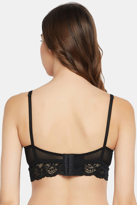 Clovia Padded Non-Wired Full Coverage Lace Bra - Black — image 4