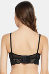Clovia Padded Non-Wired Full Coverage Lace Bra - Black — thumbnail 4
