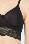Clovia Padded Non-Wired Full Coverage Lace Bra - Black — thumbnail 5