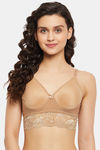 Clovia Padded Non-Wired Full Coverage Bralette - Beige — thumbnail 1