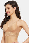 Clovia Padded Non-Wired Full Coverage Bralette - Beige — thumbnail 2