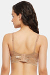 Clovia Padded Non-Wired Full Coverage Bralette - Beige — thumbnail 4