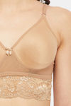 Clovia Padded Non-Wired Full Coverage Bralette - Beige — thumbnail 5