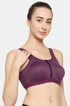 Clovia Padded Non-Wired Full Coverage Super Support Bra - Maroon — thumbnail 2