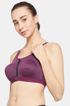 Clovia Padded Non-Wired Full Coverage Super Support Bra - Maroon — thumbnail 3