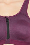 Clovia Padded Non-Wired Full Coverage Super Support Bra - Maroon — thumbnail 5