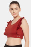 Clovia Padded Non-Wired Full Coverage Super Support Bra - Orange — thumbnail 3