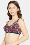 Clovia Double Layered Non Wired Full Coverage T-Shirt Bra - Blue — thumbnail 3