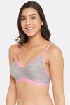 Clovia Double Layered Non Wired Full Coverage T-Shirt Bra - Grey — thumbnail 3