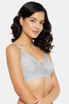 Clovia Double Layered Non Wired Full Coverage T-Shirt Bra - Grey — thumbnail 2