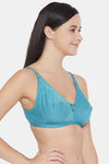 Clovia Single Layered Non Wired Full Coverage T-Shirt Bra - Blue — thumbnail 2