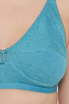 Clovia Single Layered Non Wired Full Coverage T-Shirt Bra - Blue — thumbnail 5