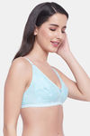 Clovia Single Layered Non Wired Full Coverage T-Shirt Bra - Blue — thumbnail 2
