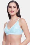 Clovia Single Layered Non Wired Full Coverage T-Shirt Bra - Blue — thumbnail 3