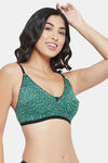 Clovia Single Layered Non Wired Full Coverage T-Shirt Bra - Green — thumbnail 2