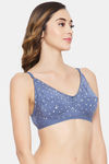 Clovia Single Layered Non Wired Full Coverage T-Shirt Bra - Blue — thumbnail 2
