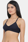 Clovia Double Layered Non Wired Full Coverage T-Shirt Bra - Blue — thumbnail 2