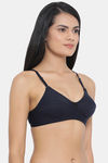 Clovia Double Layered Non Wired Full Coverage T-Shirt Bra - Blue — thumbnail 3