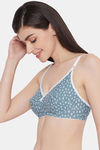 Clovia Double Layered Non Wired Full Coverage T-Shirt Bra - Blue — thumbnail 3
