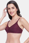 Clovia Single Layered Non Wired Full Coverage T-Shirt Bra - Purple — thumbnail 3