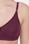 Clovia Single Layered Non Wired Full Coverage T-Shirt Bra - Purple — thumbnail 5