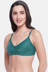 Clovia Single Layered Non Wired Full Coverage T-Shirt Bra - Green — thumbnail 3