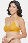 Clovia Single Layered Non Wired Full Coverage T-Shirt Bra - Yellow — thumbnail 3