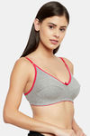 Clovia Double Layered Non Wired Full Coverage T-Shirt Bra - Grey — thumbnail 2