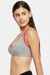 Clovia Double Layered Non Wired Full Coverage T-Shirt Bra - Grey — thumbnail 3