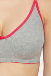 Clovia Double Layered Non Wired Full Coverage T-Shirt Bra - Grey — thumbnail 5