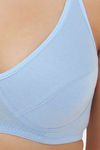 Clovia Double Layered Non Wired Full Coverage T-Shirt Bra - Blue — thumbnail 4