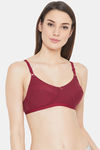 Clovia Double Layered Non Wired Full Coverage T-Shirt Bra - Maroon — thumbnail 1