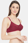 Clovia Double Layered Non Wired Full Coverage T-Shirt Bra - Maroon — thumbnail 2