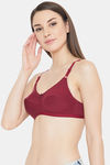 Clovia Double Layered Non Wired Full Coverage T-Shirt Bra - Maroon — thumbnail 3