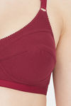 Clovia Double Layered Non Wired Full Coverage T-Shirt Bra - Maroon — thumbnail 5