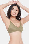 Clovia Double Layered Non Wired Full Coverage T-Shirt Bra - Green — thumbnail 2