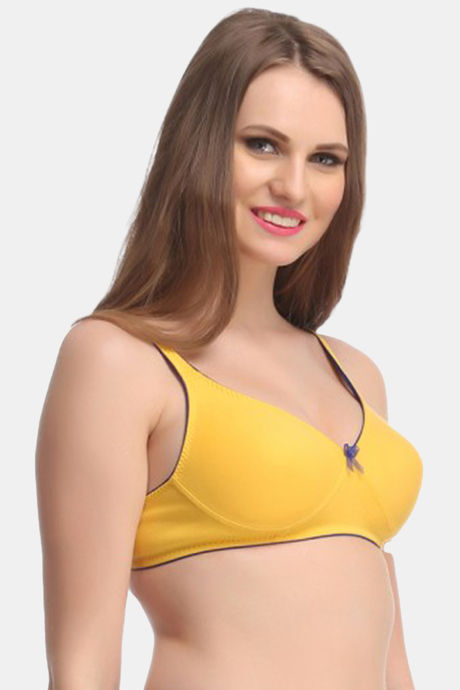Clovia Single Layered Non Wired Medium Coverage T-Shirt Bra - Yellow — image 2