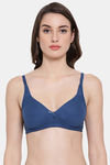 Clovia Double Layered Non Wired Full Coverage T-Shirt Bra - Blue — thumbnail 1