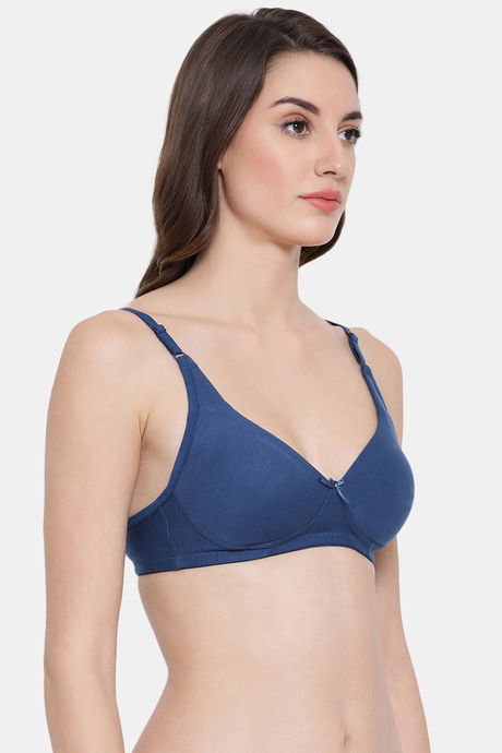 Clovia Double Layered Non Wired Full Coverage T-Shirt Bra - Blue — image 2