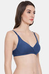 Clovia Double Layered Non Wired Full Coverage T-Shirt Bra - Blue — thumbnail 2