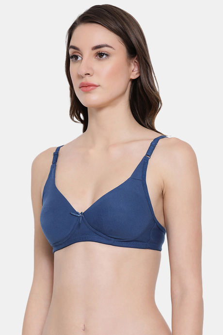 Clovia Double Layered Non Wired Full Coverage T-Shirt Bra - Blue — image 3