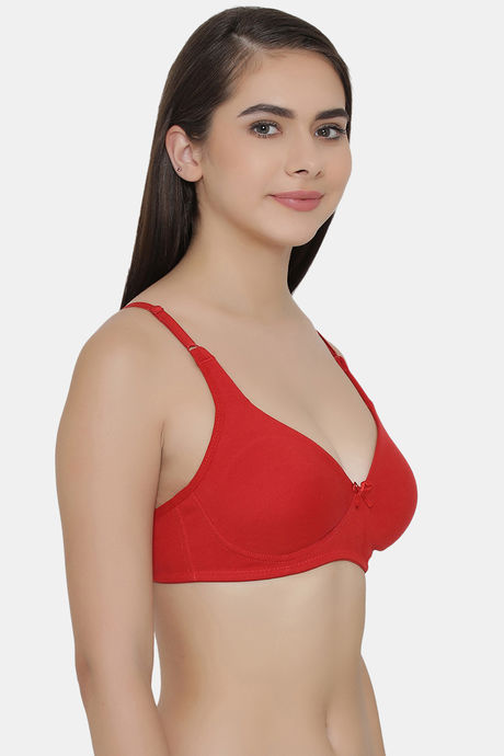 Clovia Double Layered Non Wired Full Coverage T-Shirt Bra - Red — image 2