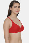 Clovia Double Layered Non Wired Full Coverage T-Shirt Bra - Red — thumbnail 2