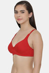 Clovia Double Layered Non Wired Full Coverage T-Shirt Bra - Red — thumbnail 3